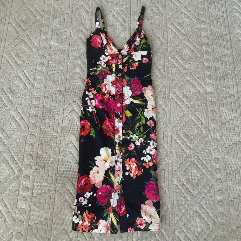 Privacy Please Pink and White Sleeveless Midi Dress